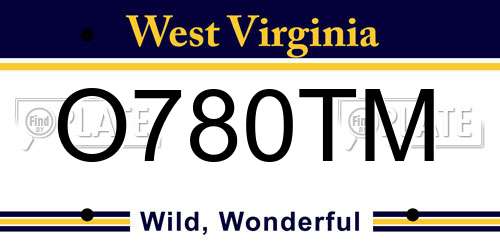O780TM West Virginia License Plate