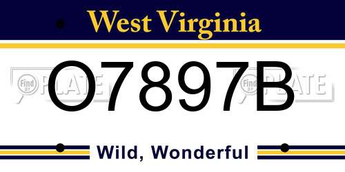 O7897B West Virginia License Plate