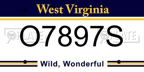 O7897S West Virginia License Plate