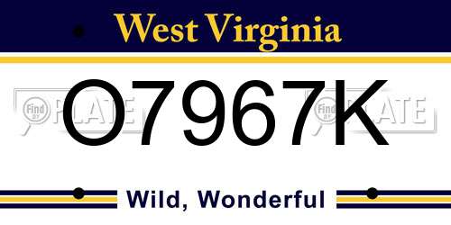 O7967K West Virginia License Plate