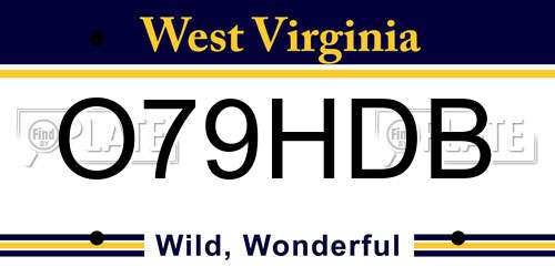 O79HDB West Virginia License Plate