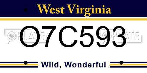 O7C593 West Virginia License Plate