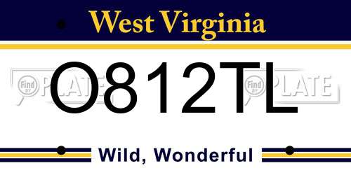 O812TL West Virginia License Plate