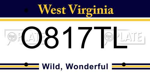 O817TL West Virginia License Plate