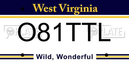 O81TTL West Virginia License Plate