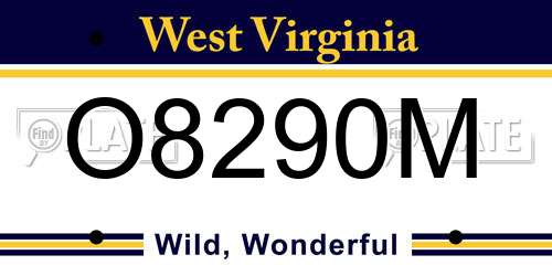 O8290M West Virginia License Plate