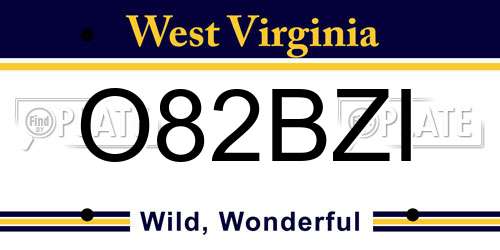 O82BZI West Virginia License Plate