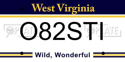 O82STI West Virginia License Plate