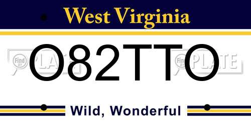 O82TTO West Virginia License Plate