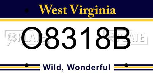 O8318B West Virginia License Plate