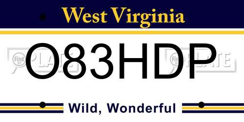 O83HDP West Virginia License Plate