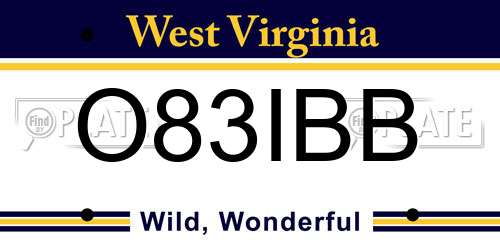 O83IBB West Virginia License Plate