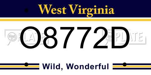 O8772D West Virginia License Plate