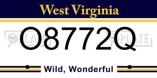 O8772Q West Virginia License Plate
