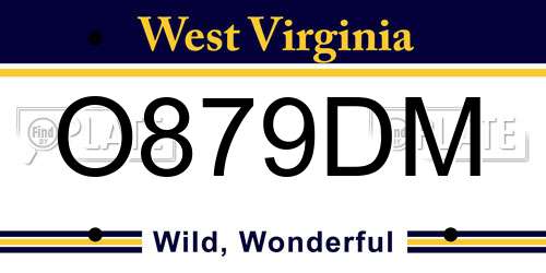 O879DM West Virginia License Plate