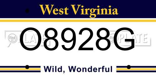 O8928G West Virginia License Plate
