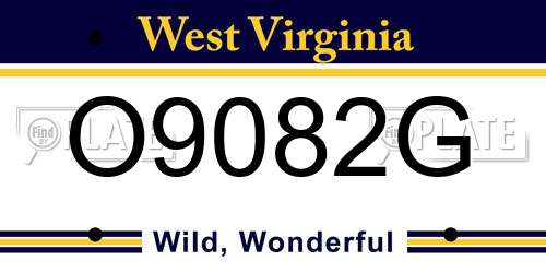 O9082G West Virginia License Plate