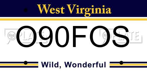 O90FOS West Virginia License Plate