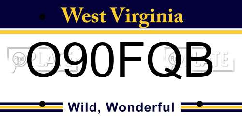 O90FQB West Virginia License Plate
