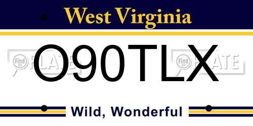 O90TLX West Virginia License Plate
