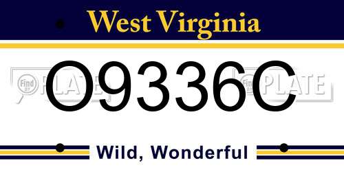 O9336C West Virginia License Plate