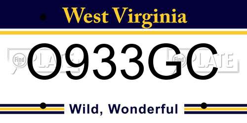 O933GC West Virginia License Plate