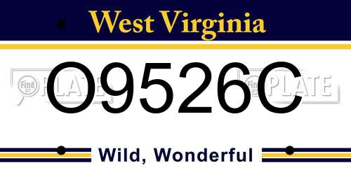 O9526C West Virginia License Plate