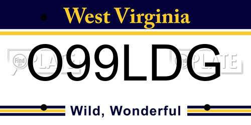 O99LDG West Virginia License Plate
