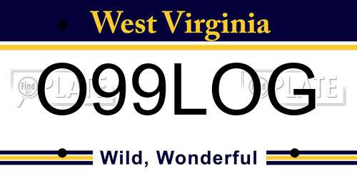 O99LOG West Virginia License Plate