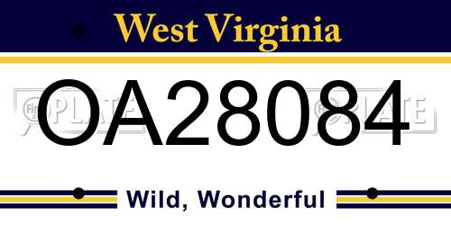 OA28084 West Virginia License Plate