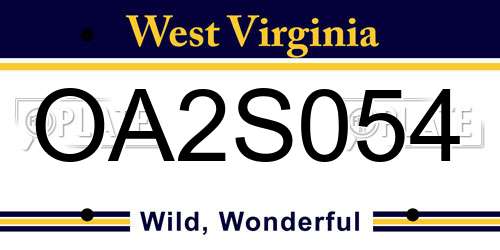 OA2S054 West Virginia License Plate