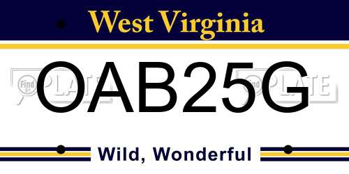 OAB25G West Virginia License Plate