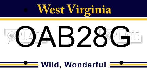 OAB28G West Virginia License Plate