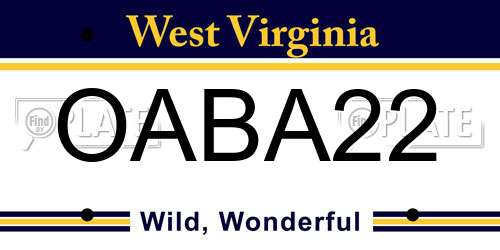 OABA22 West Virginia License Plate