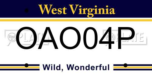 OAO04P West Virginia License Plate