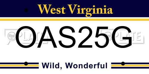 OAS25G West Virginia License Plate