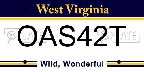 OAS42T West Virginia License Plate