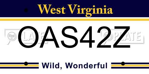 OAS42Z West Virginia License Plate