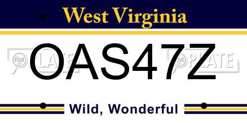 OAS47Z West Virginia License Plate