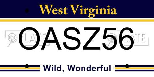 OASZ56 West Virginia License Plate