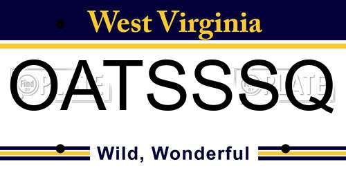 OATSSSQ West Virginia License Plate