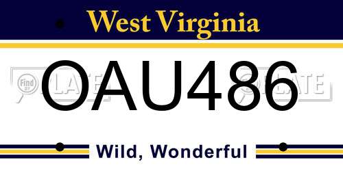 OAU486 West Virginia License Plate