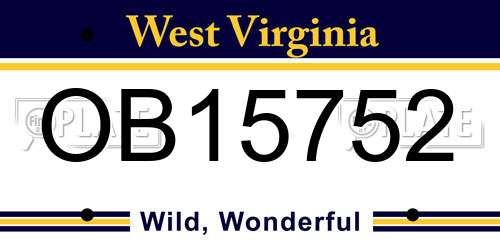 OB15752 West Virginia License Plate