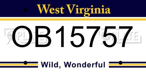 OB15757 West Virginia License Plate