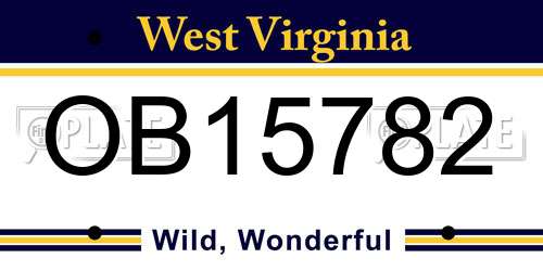 OB15782 West Virginia License Plate