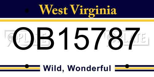 OB15787 West Virginia License Plate