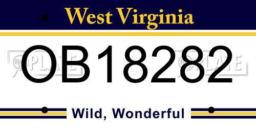OB18282 West Virginia License Plate