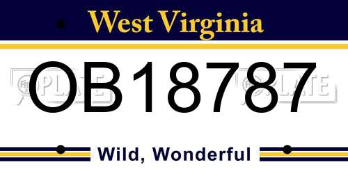 OB18787 West Virginia License Plate