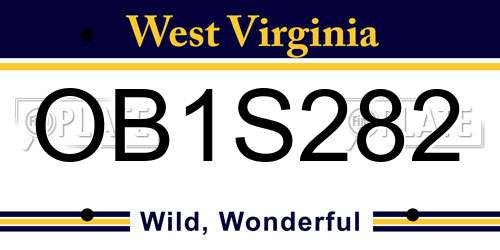 OB1S282 West Virginia License Plate