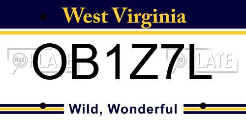 OB1Z7L West Virginia License Plate